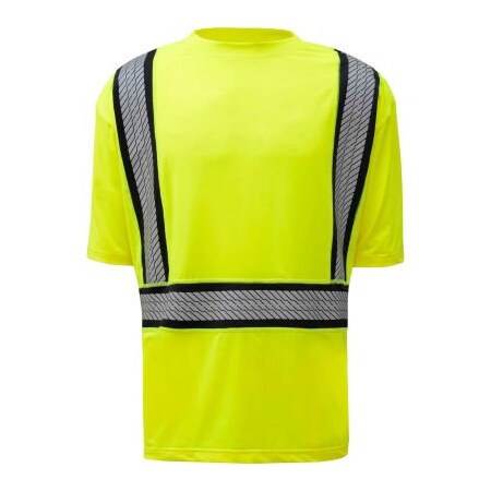 Gss Safety GSS Safety Class 2 Onyx Two-Tone Anti-Snag T-Shirt w/Segment Tape-Lime-LG 5701-LG